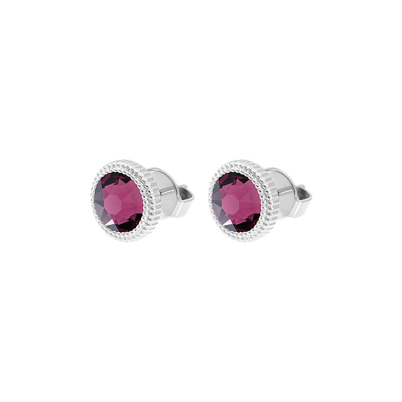 Fabero Flat Ohrstecker 10 mm - Silber amethyst