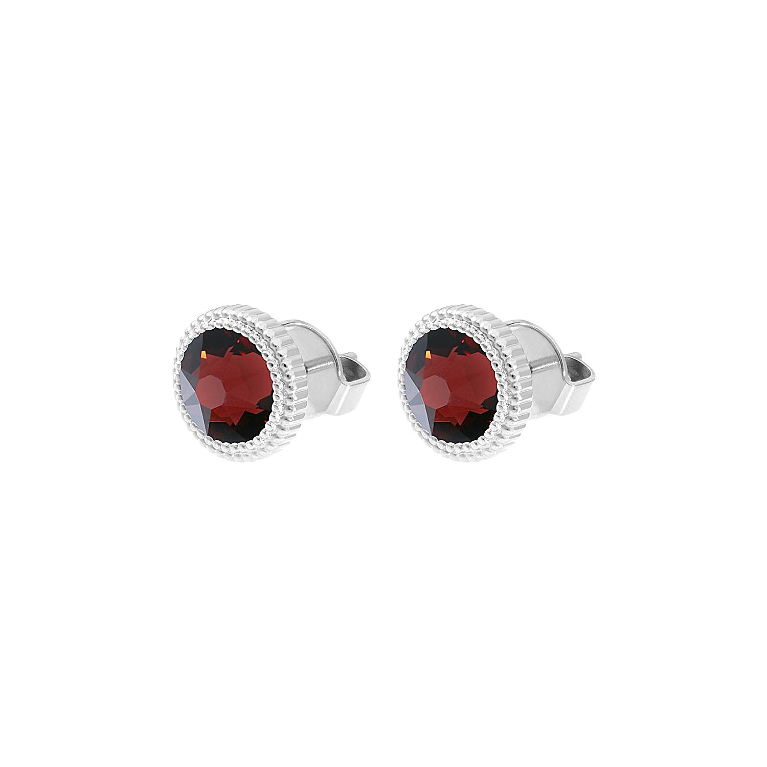 Fabero Flat Ohrstecker 10 mm - Silber Burgundy