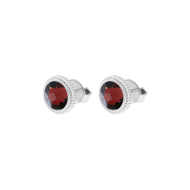 Fabero Flat Ohrstecker 10 mm - Silber Burgundy
