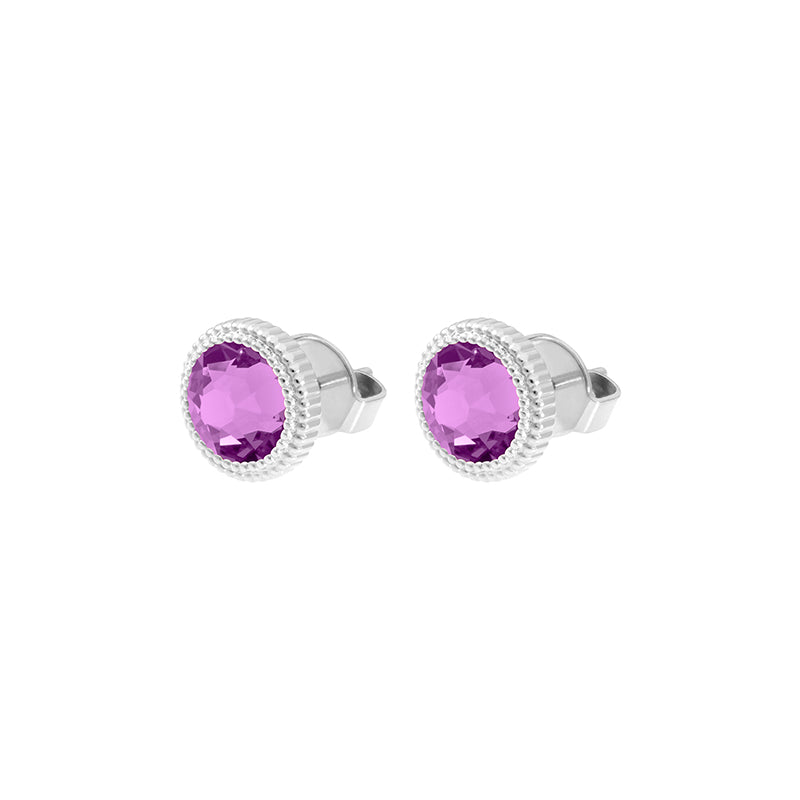 Fabero Flat Ohrstecker 10 mm - Silber Crystal Orchid Ignite