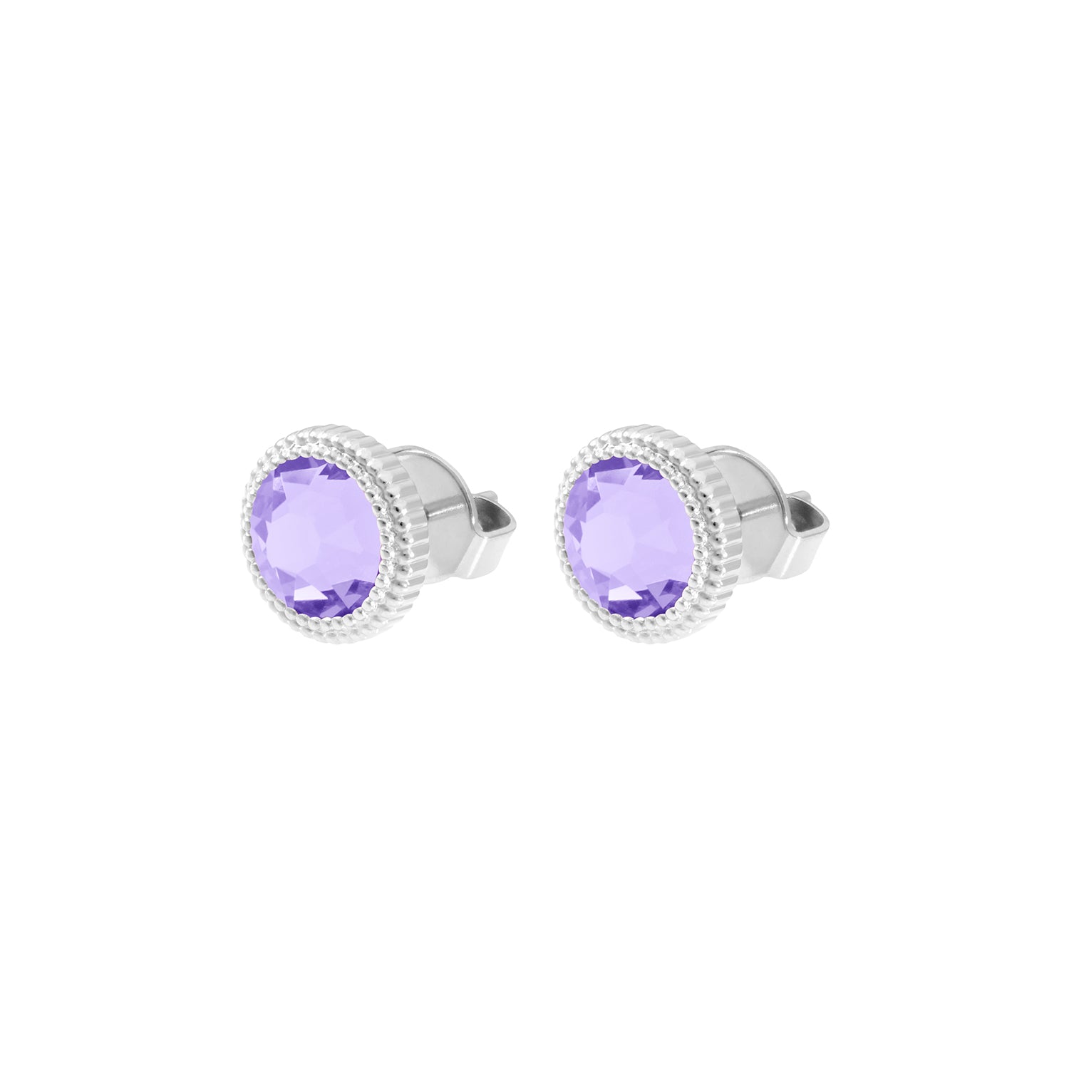 Fabero Flat Ohrstecker 10 mm - Silber Crystal Purple Ignite