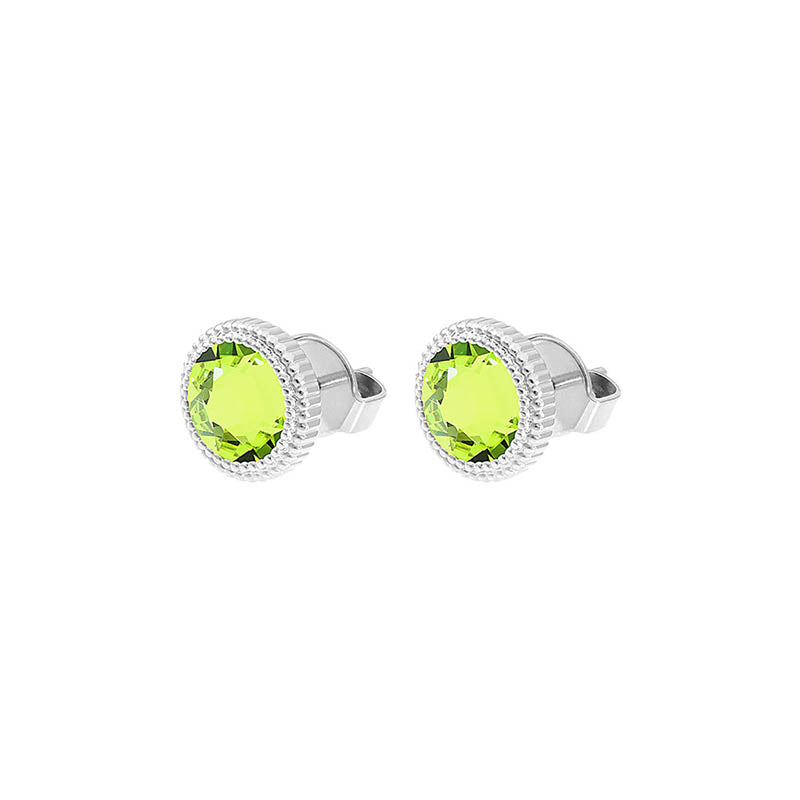 Fabero Flat Ohrstecker 10 mm - Silber Citrus Green