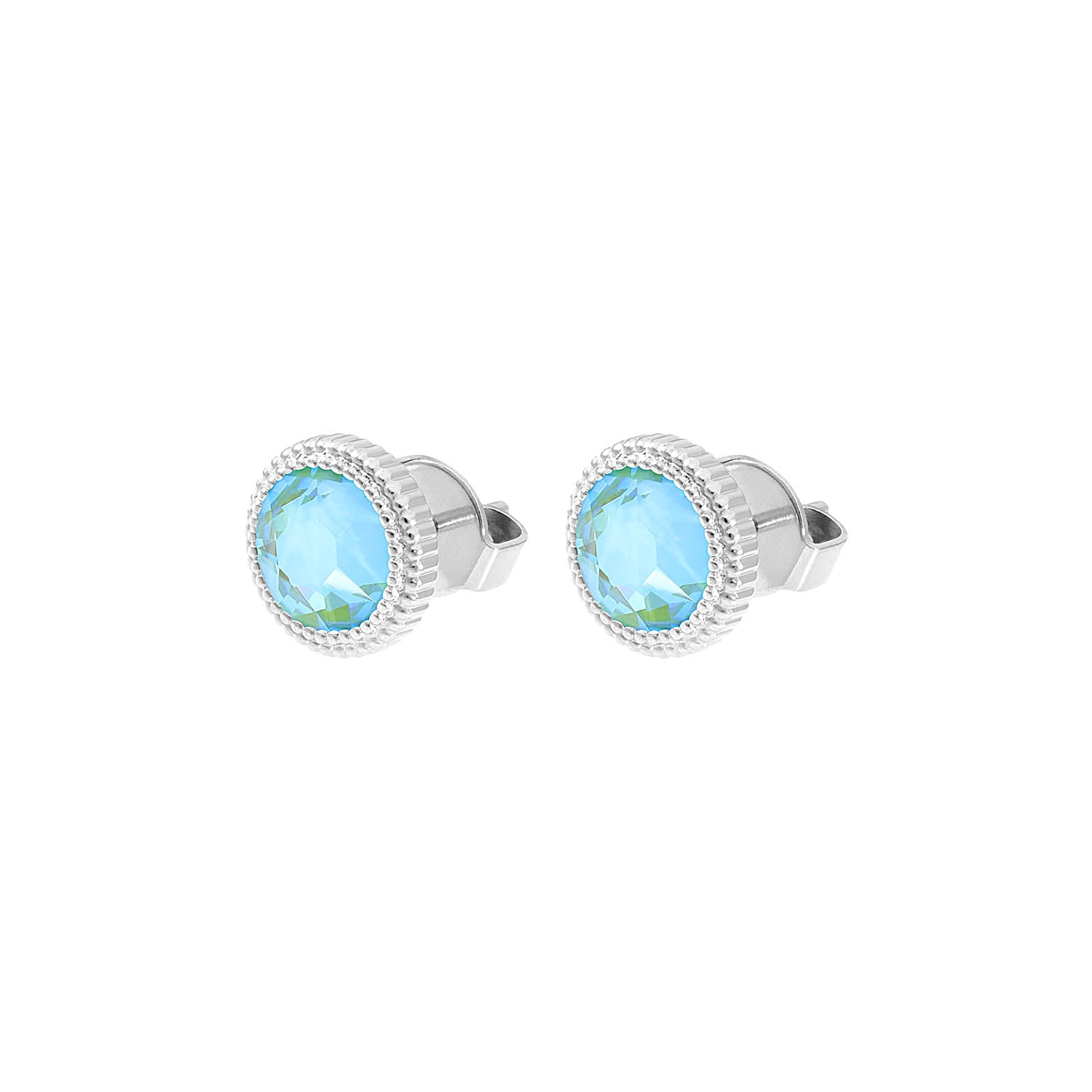 Fabero Flat Ohrstecker 10 mm - Silber silky sage delite
