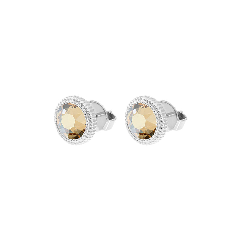 Fabero Flat Ohrstecker 10 mm - Silber golden shadow