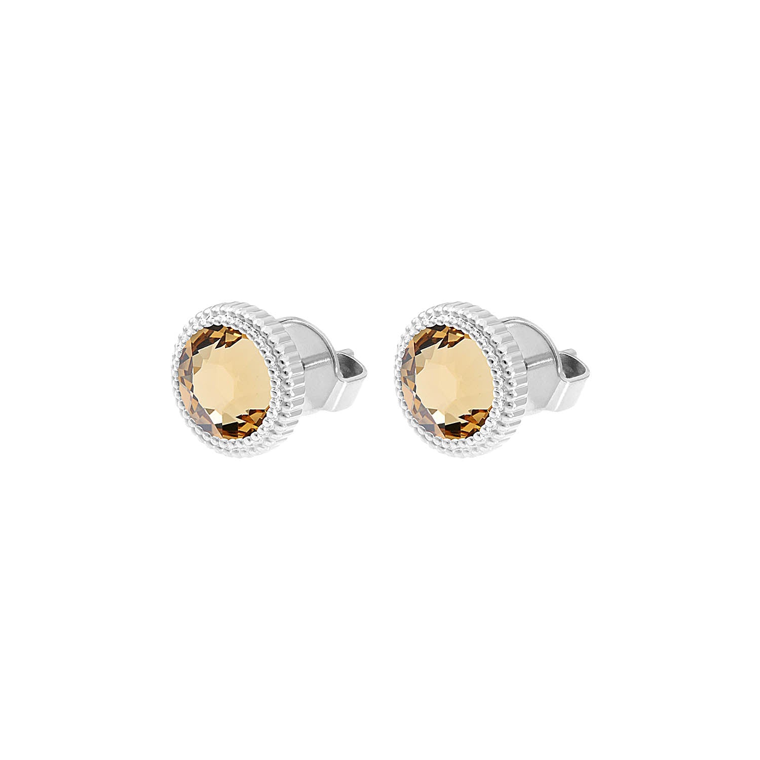 Fabero Flat Ohrstecker 10 mm - Silber light colorado topaz