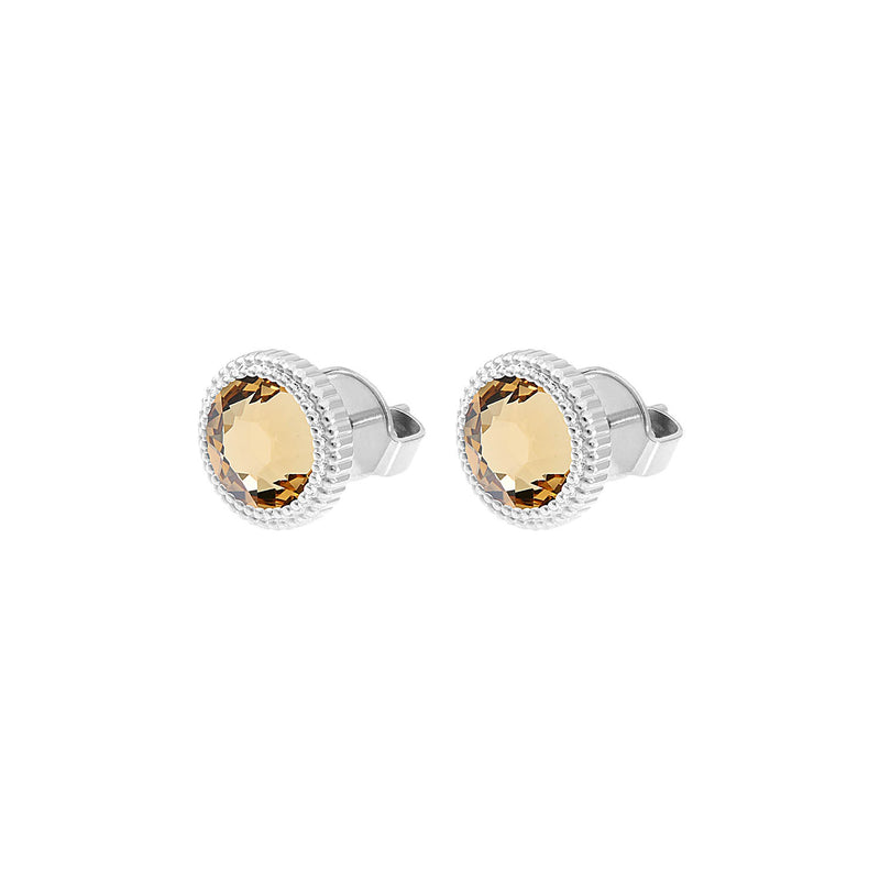 Fabero Flat Ohrstecker 10 mm - Silber light colorado topaz