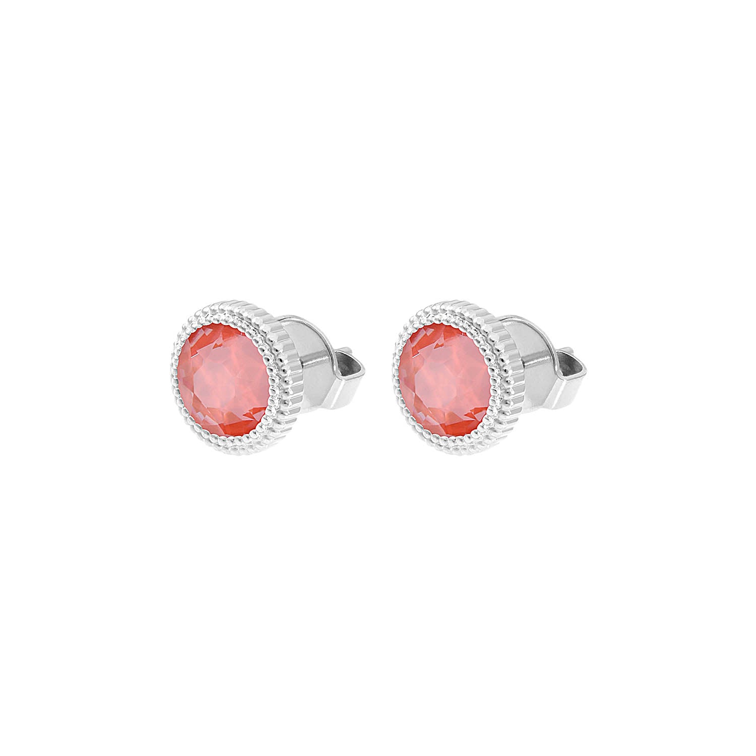 Fabero Flat Ohrstecker 10 mm - Silber crystal maroon ignite