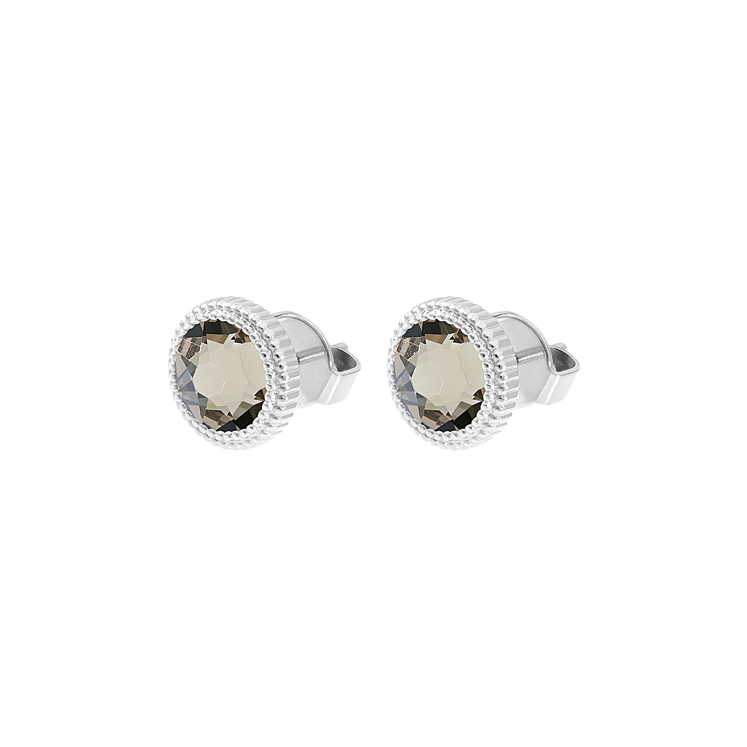 Fabero Flat Ohrstecker 10 mm - Silber Greige