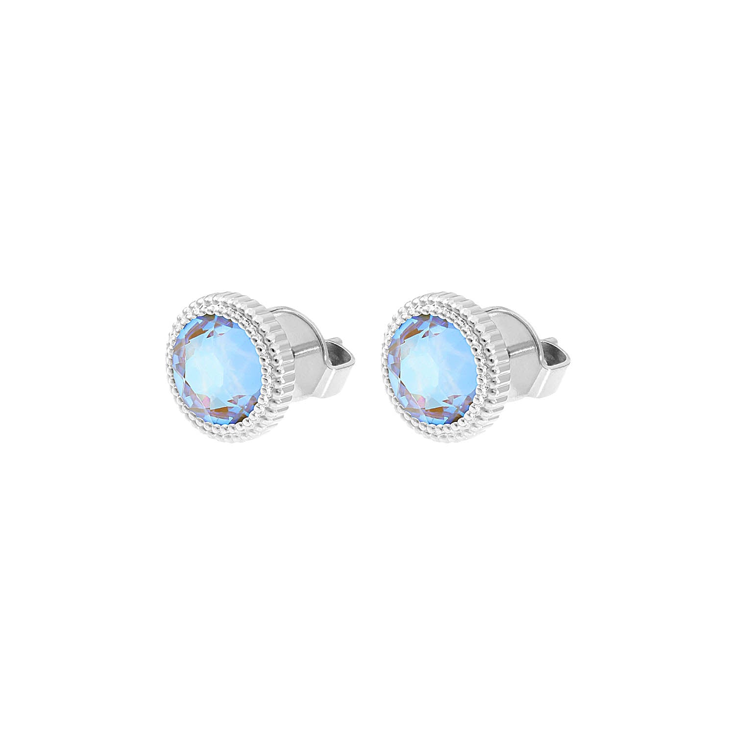 Fabero Flat Ohrstecker 10 mm - Silber Crystal Serene Gray Delite