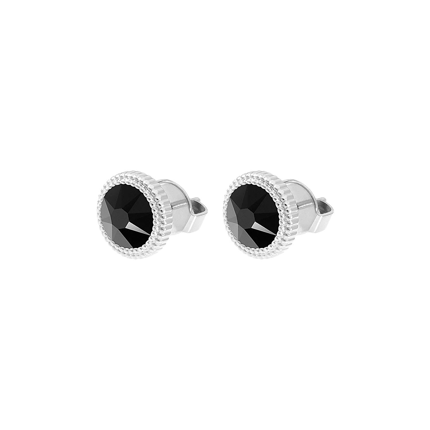 Fabero Flat Ohrstecker 10 mm - Silber jet