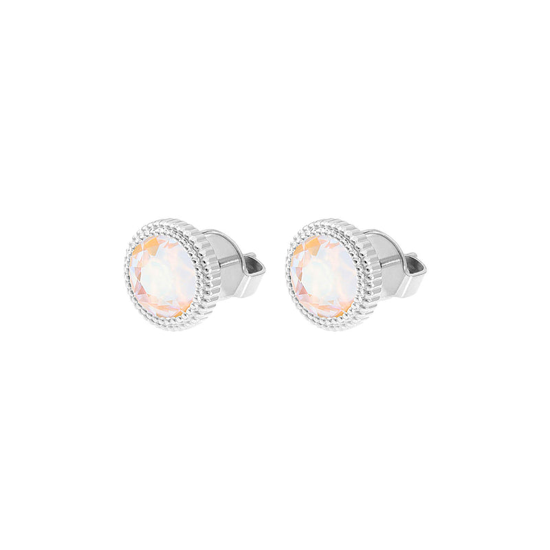 Fabero Flat Ohrstecker 10 mm - Silber ivory cream delite