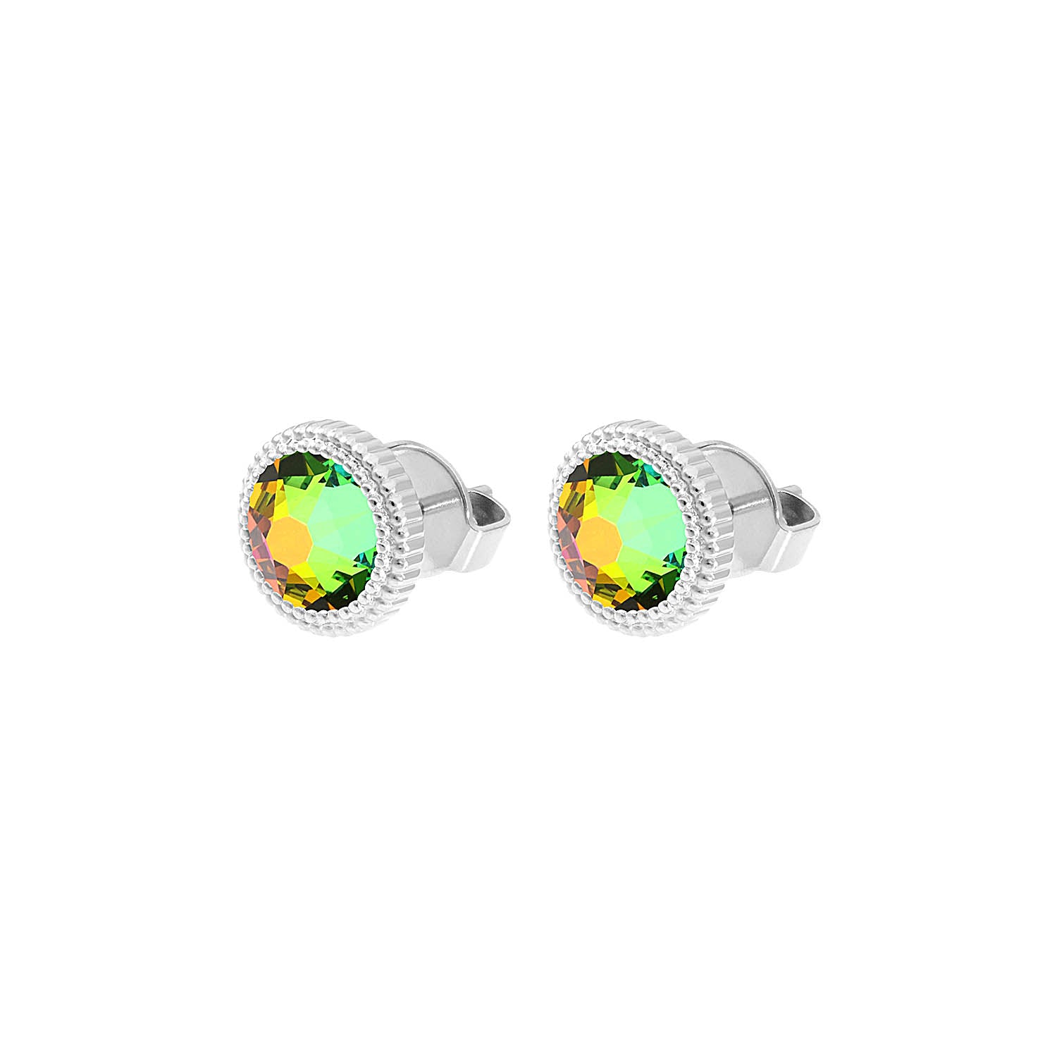 Fabero Flat Ohrstecker 10 mm - Silber Crystal Vitrail Medium
