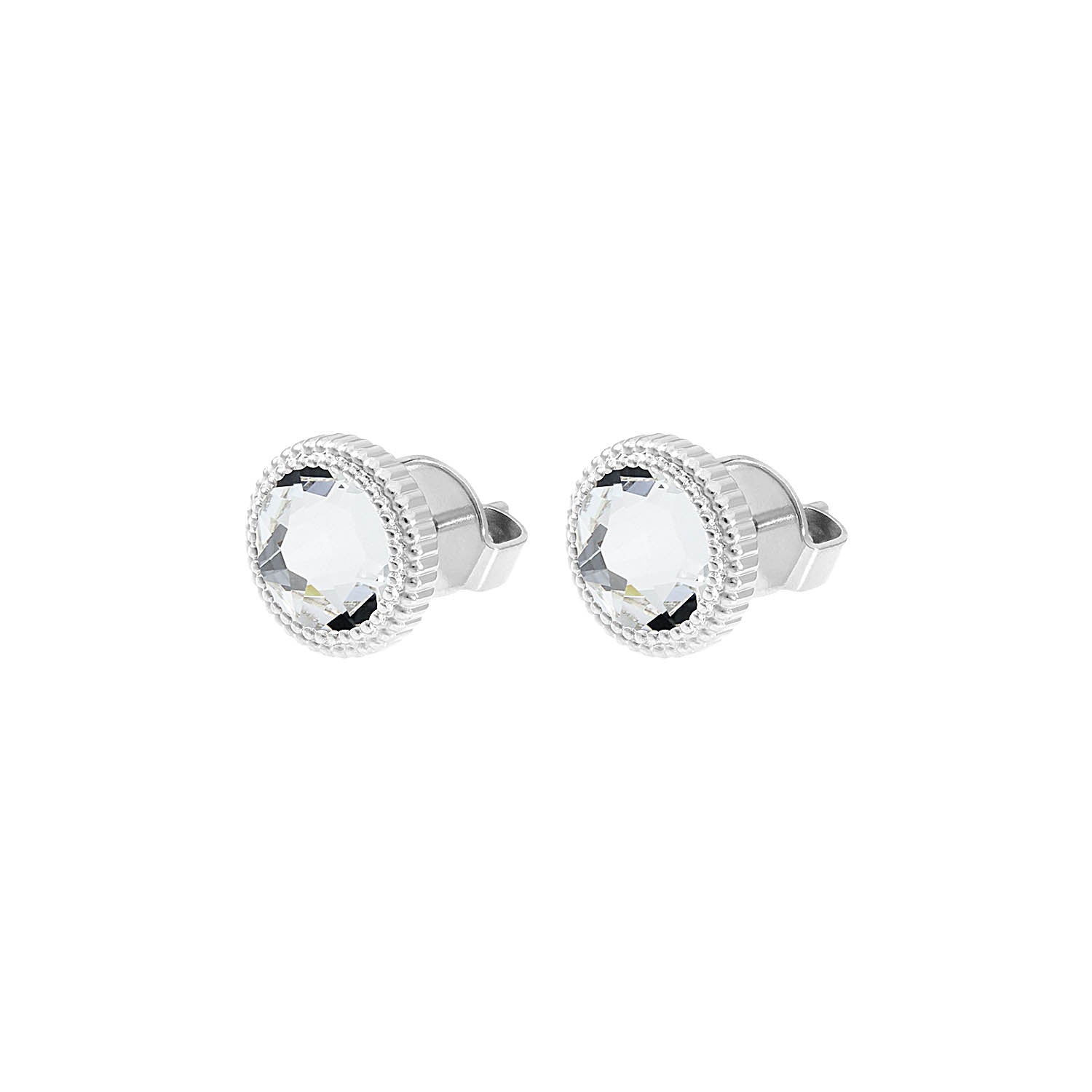 Fabero Flat Ohrstecker 10 mm - Silber crystal