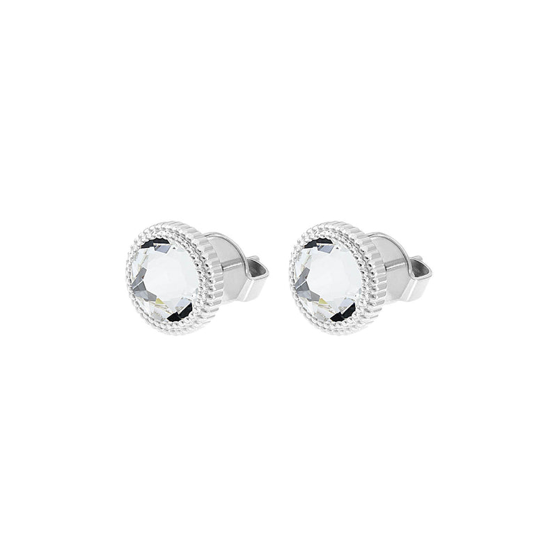 Fabero Flat Ohrstecker 10 mm - Silber crystal