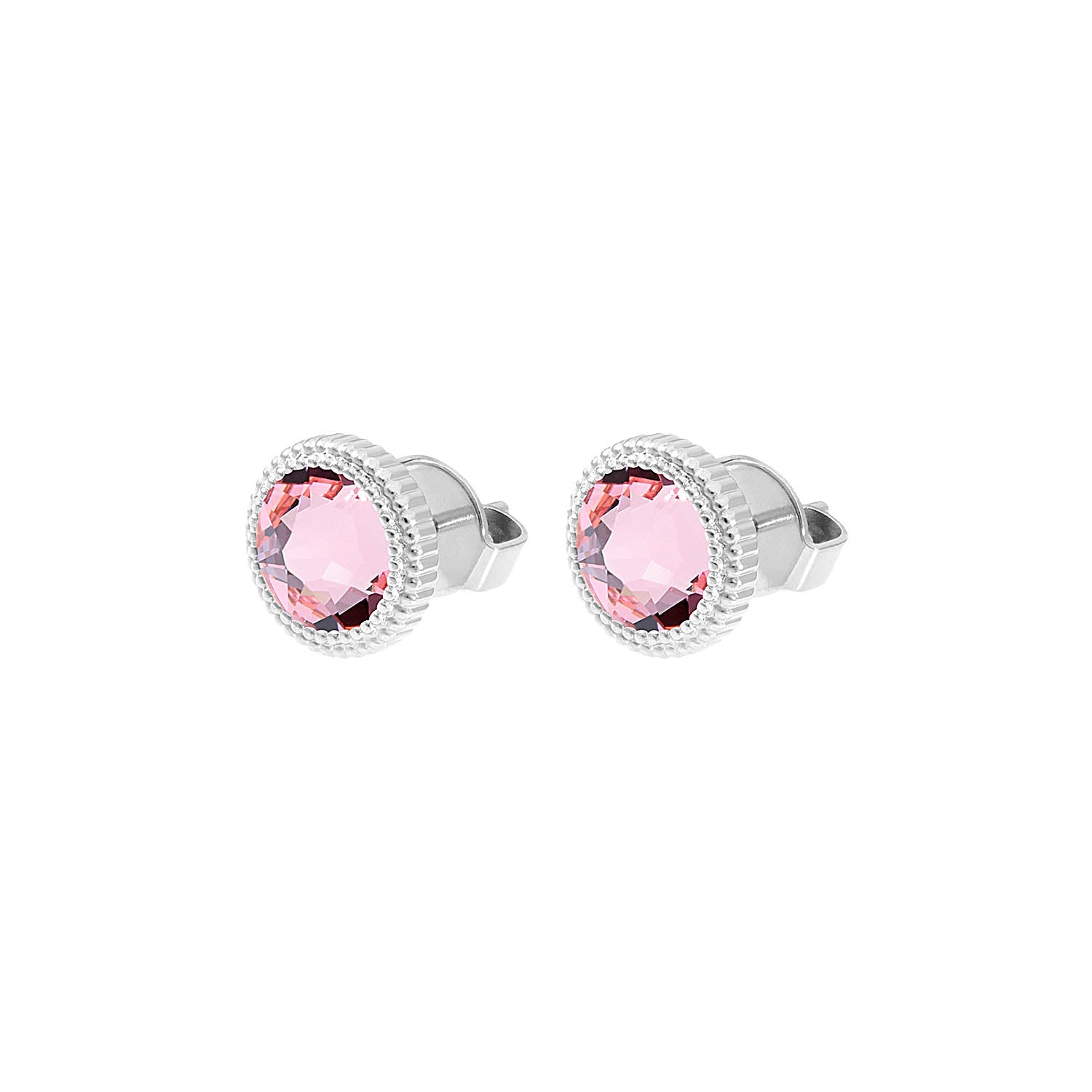 Fabero Flat Ohrstecker 10 mm - Silber Light Rose