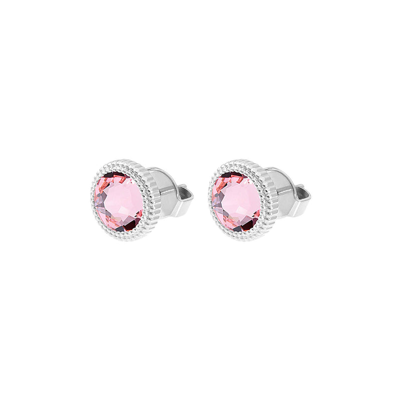 Fabero Flat Ohrstecker 10 mm - Silber Light Rose