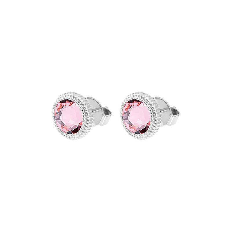 Fabero Flat Ohrstecker 10 mm - Silber Light Rose