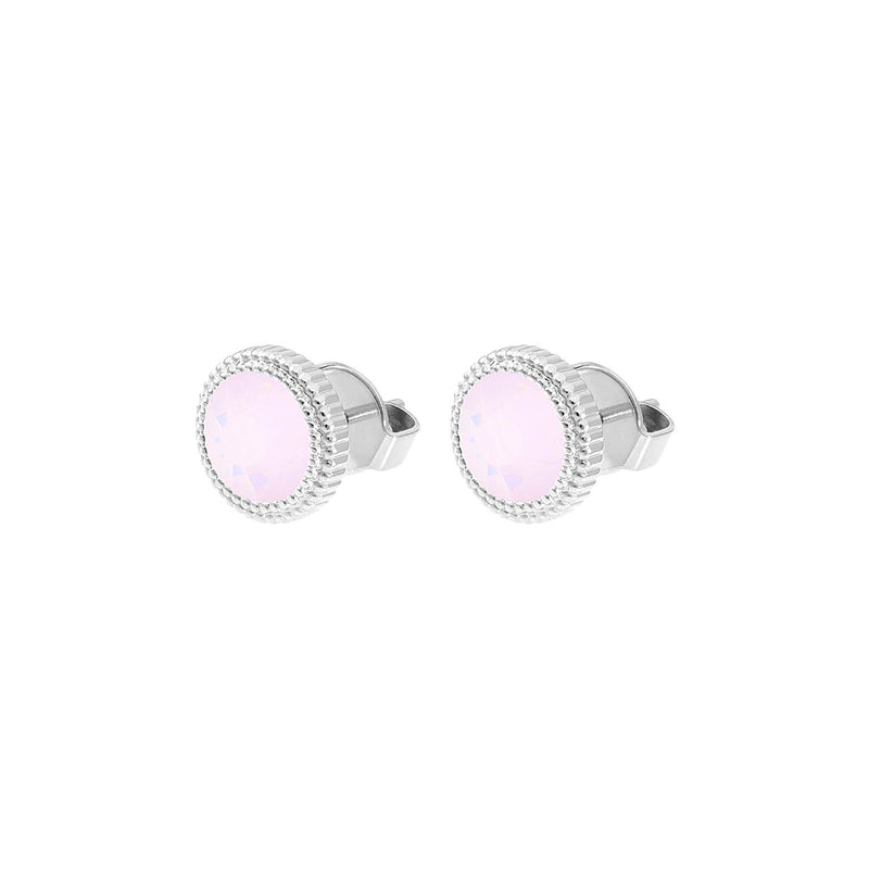 Fabero Flat Ohrstecker 10 mm - Silber rose opal