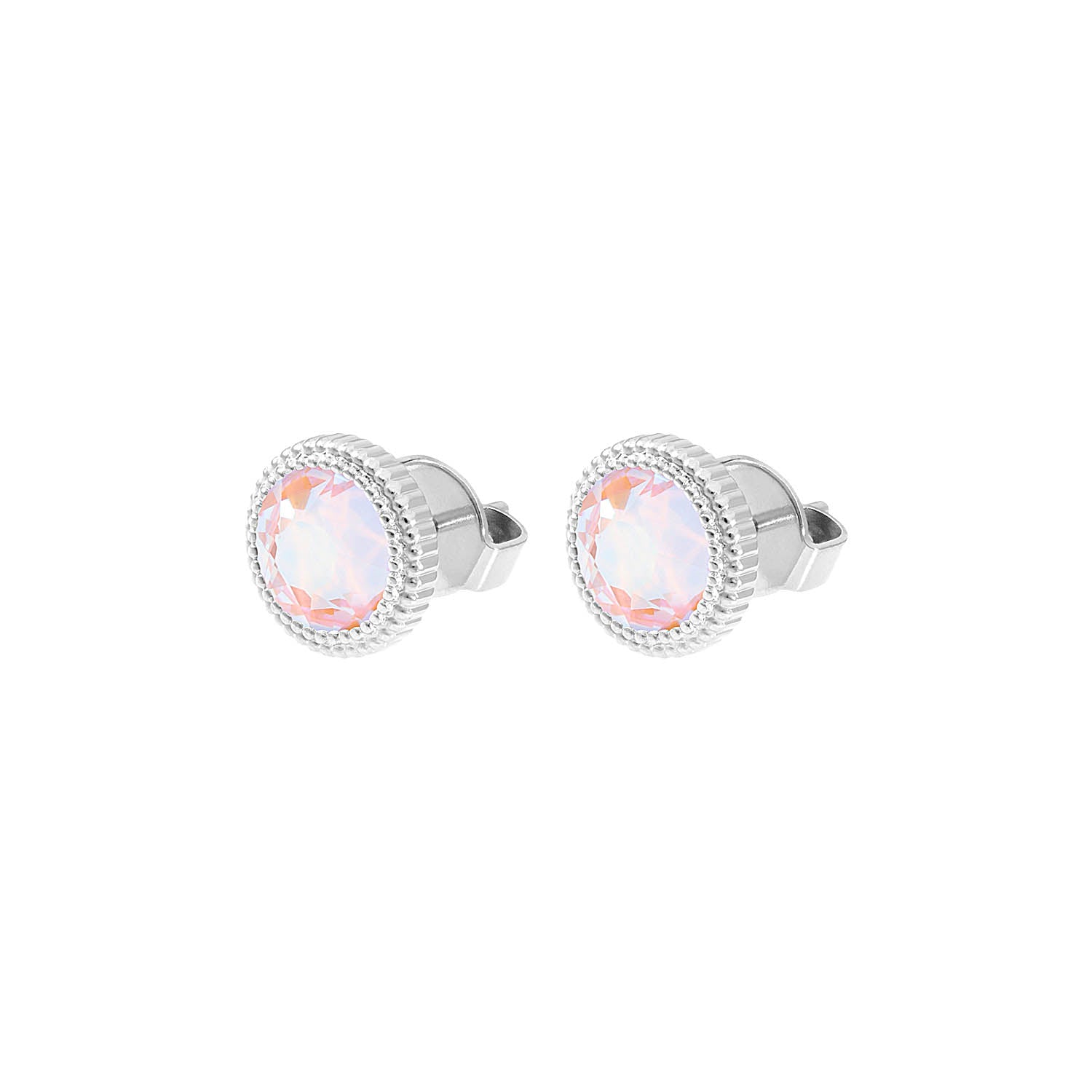 Fabero Flat Ohrstecker 10 mm - Silber dusty pink delite