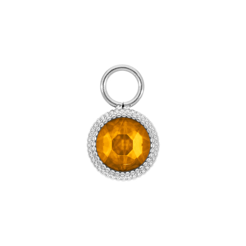 Fabero Flat Charm 10 mm - Silber Topaz