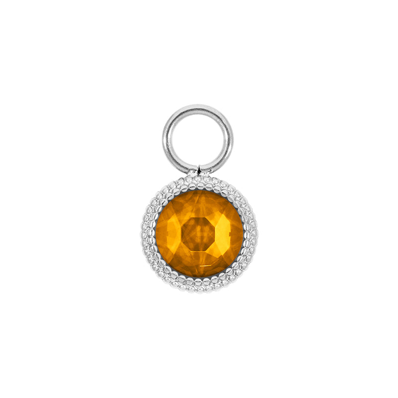 Fabero Flat Charm 10 mm - Silber Topaz