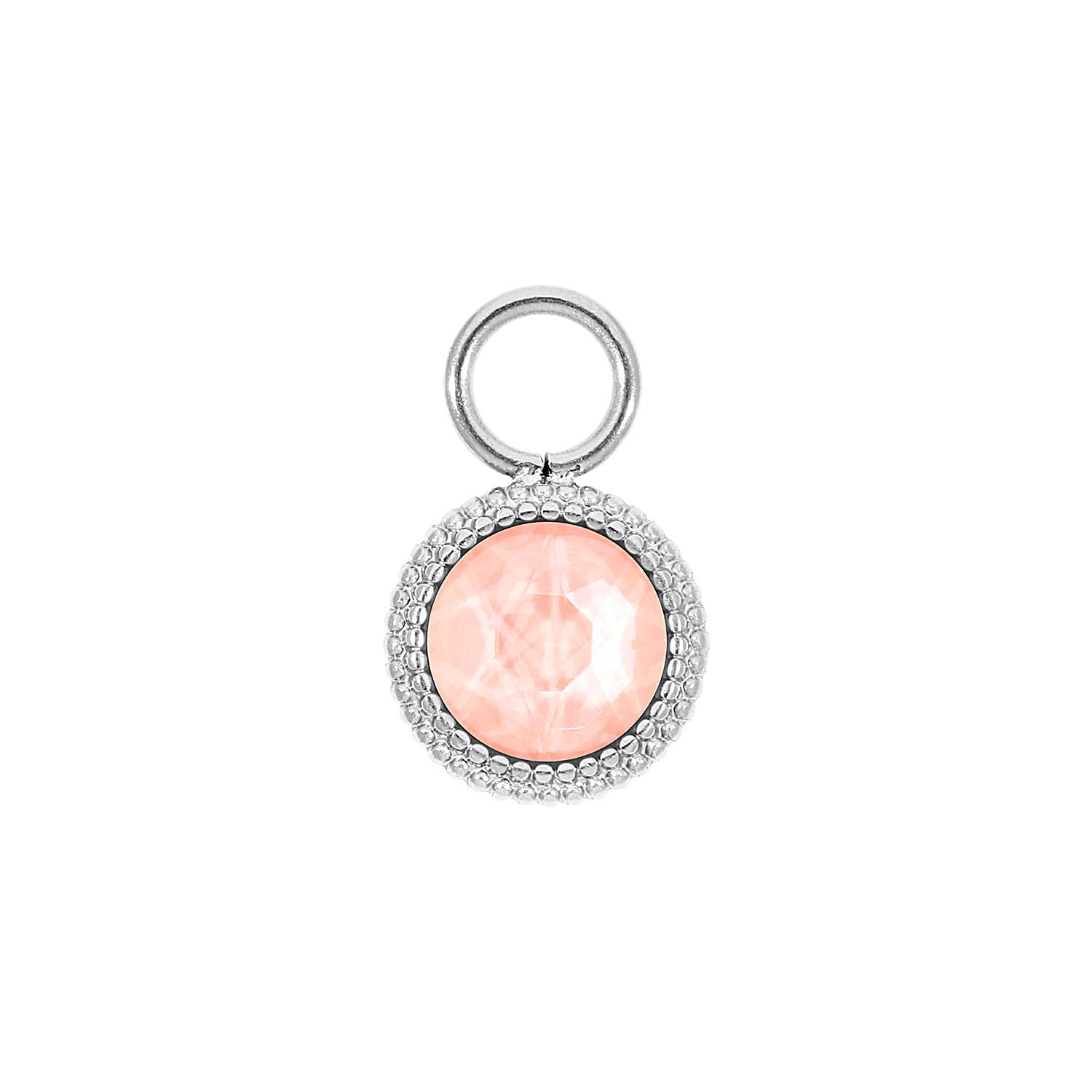 Fabero Flat Charm 10 mm - Silber Crystal Flamingo Ignite