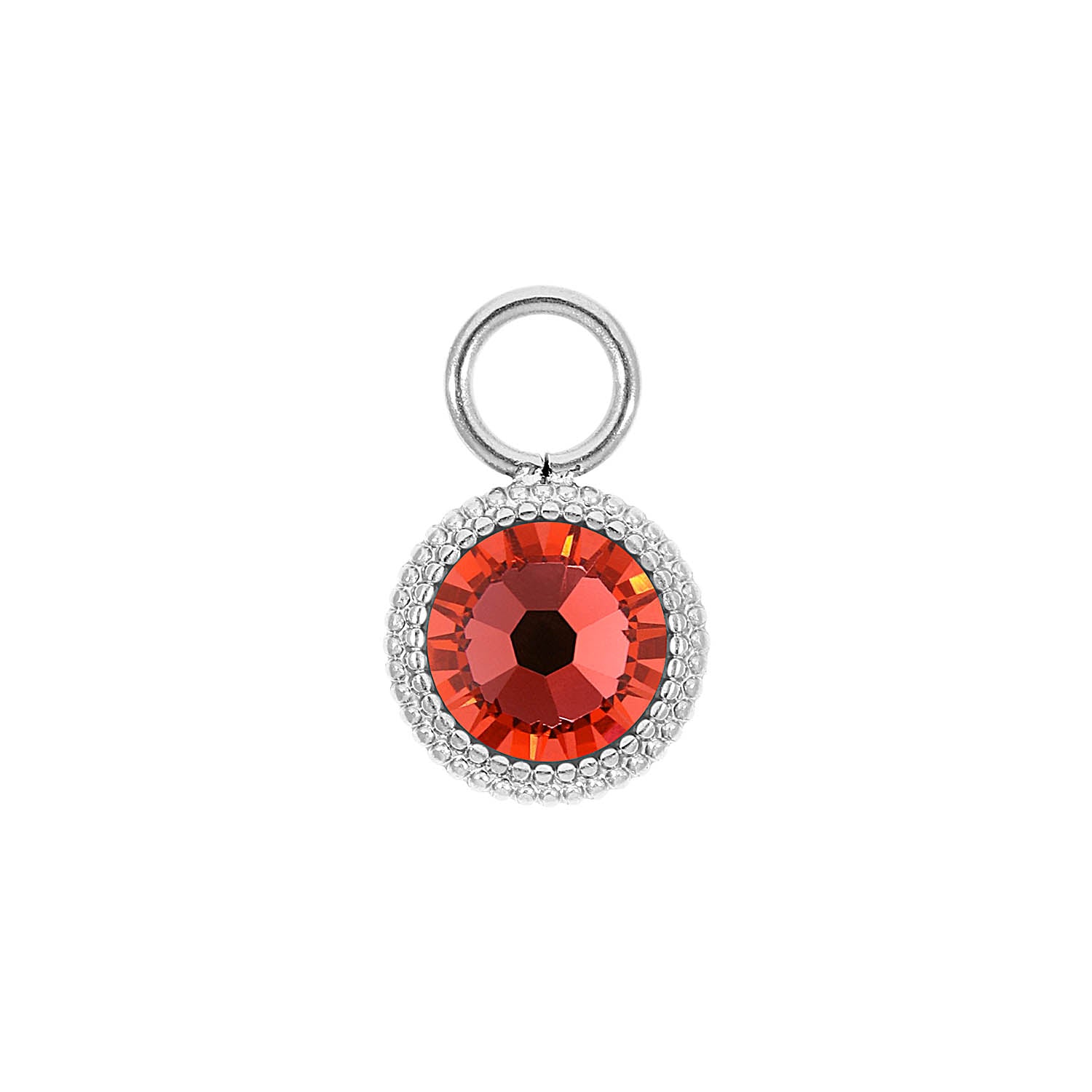 Fabero Flat Charm 10 mm - Silber padparadscha