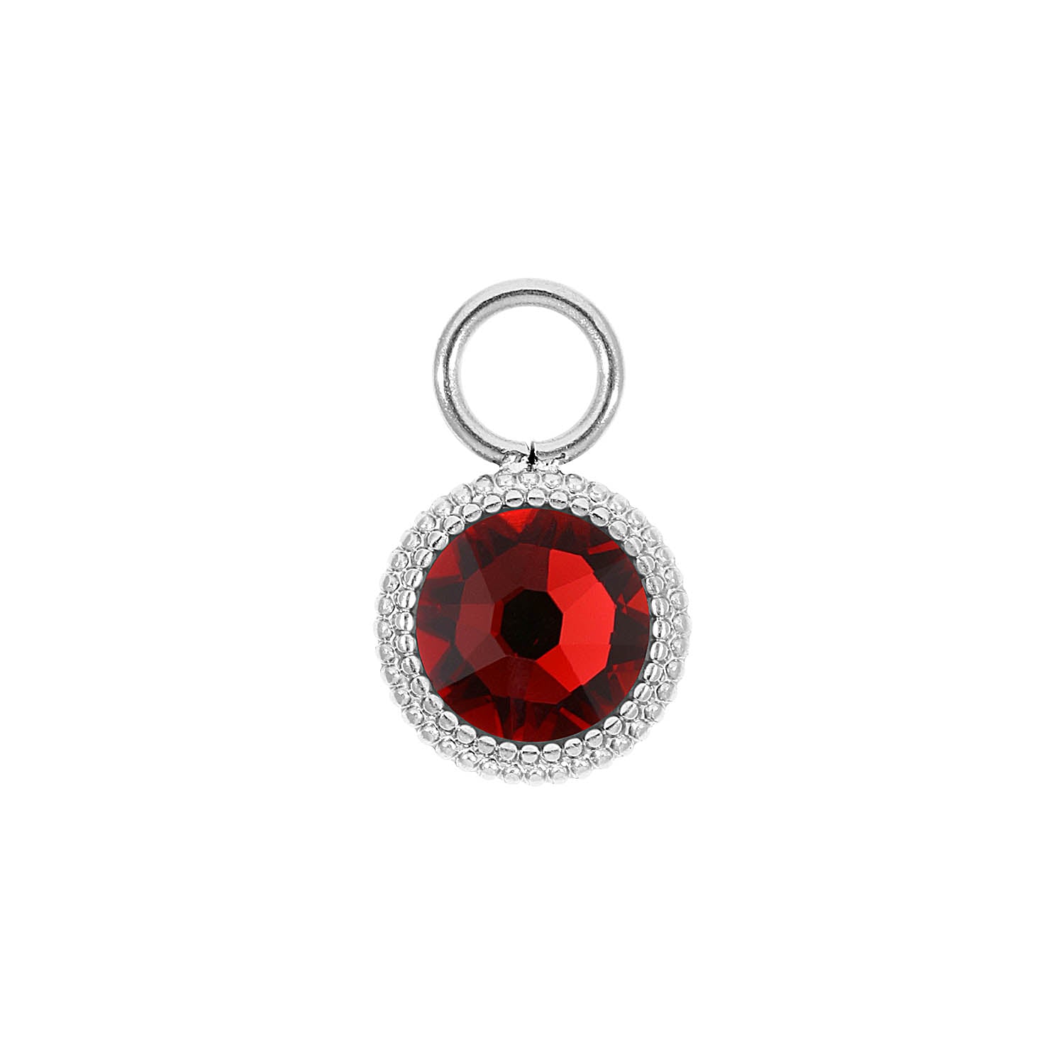 Fabero Flat Charm 10 mm - Silber scarlet