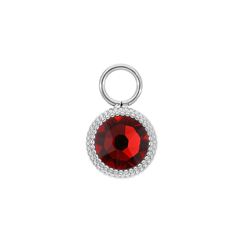 Fabero Flat Charm 10 mm - Silber scarlet