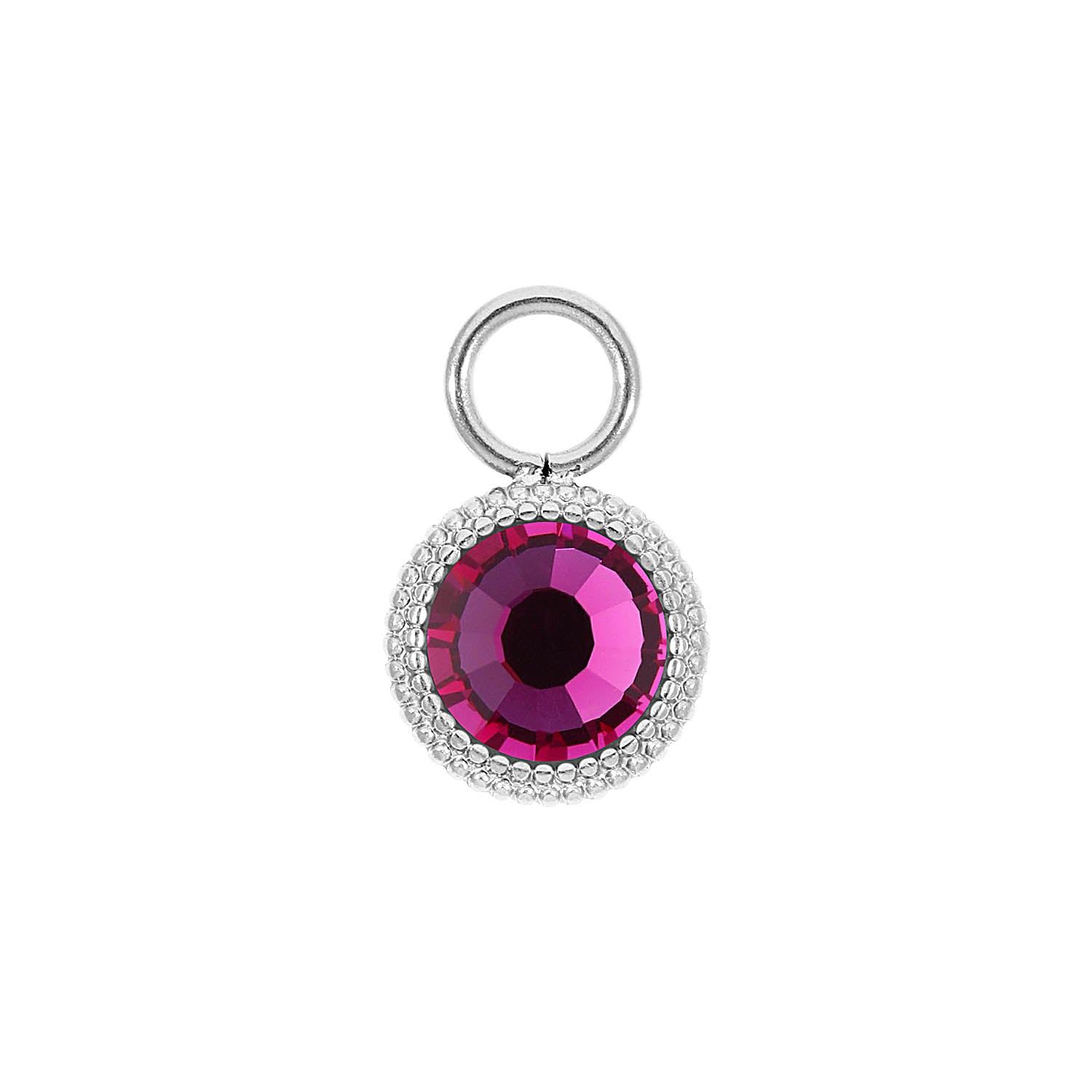 Fabero Flat Charm 10 mm - Silber fuchsia