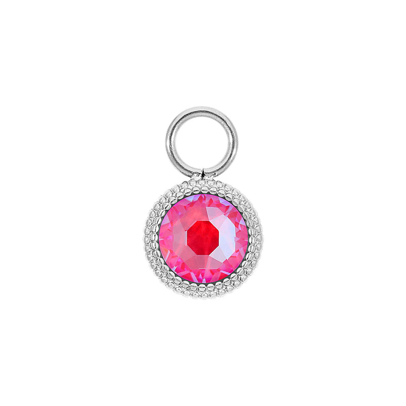 Fabero Flat Charm 10 mm - Silber lotus pink delite