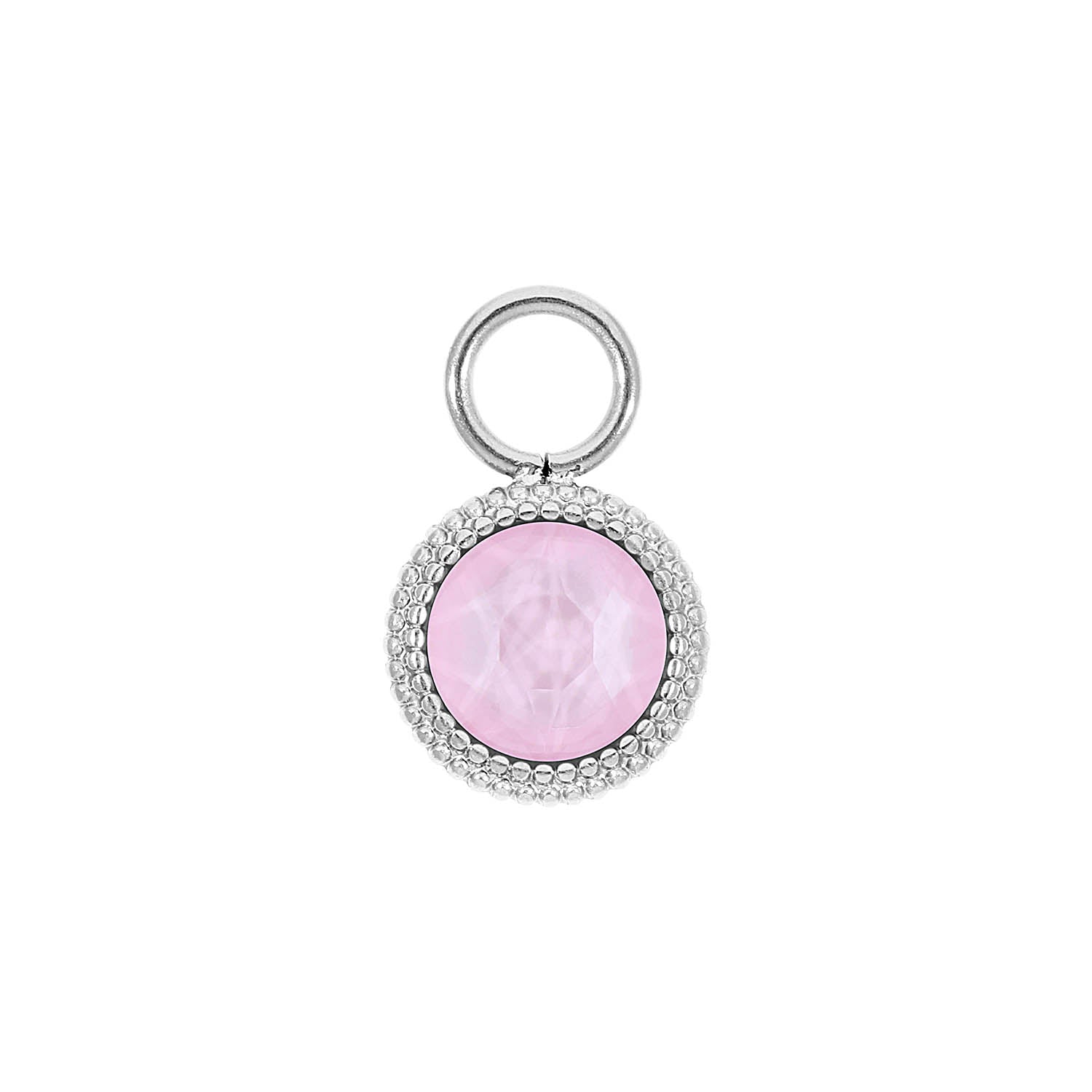 Fabero Flat Charm 10 mm - Silber crystal soft rose ignite