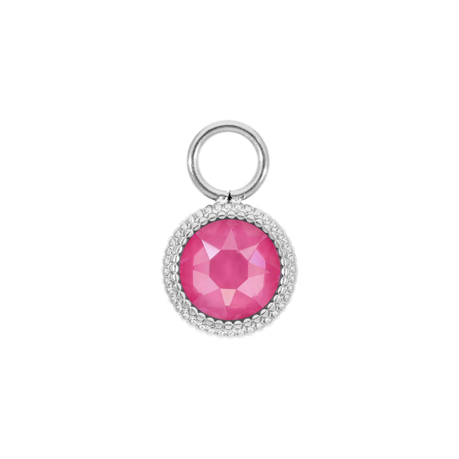 Fabero Flat Charm 10 mm - Silber Crystal Dahlia Ignite