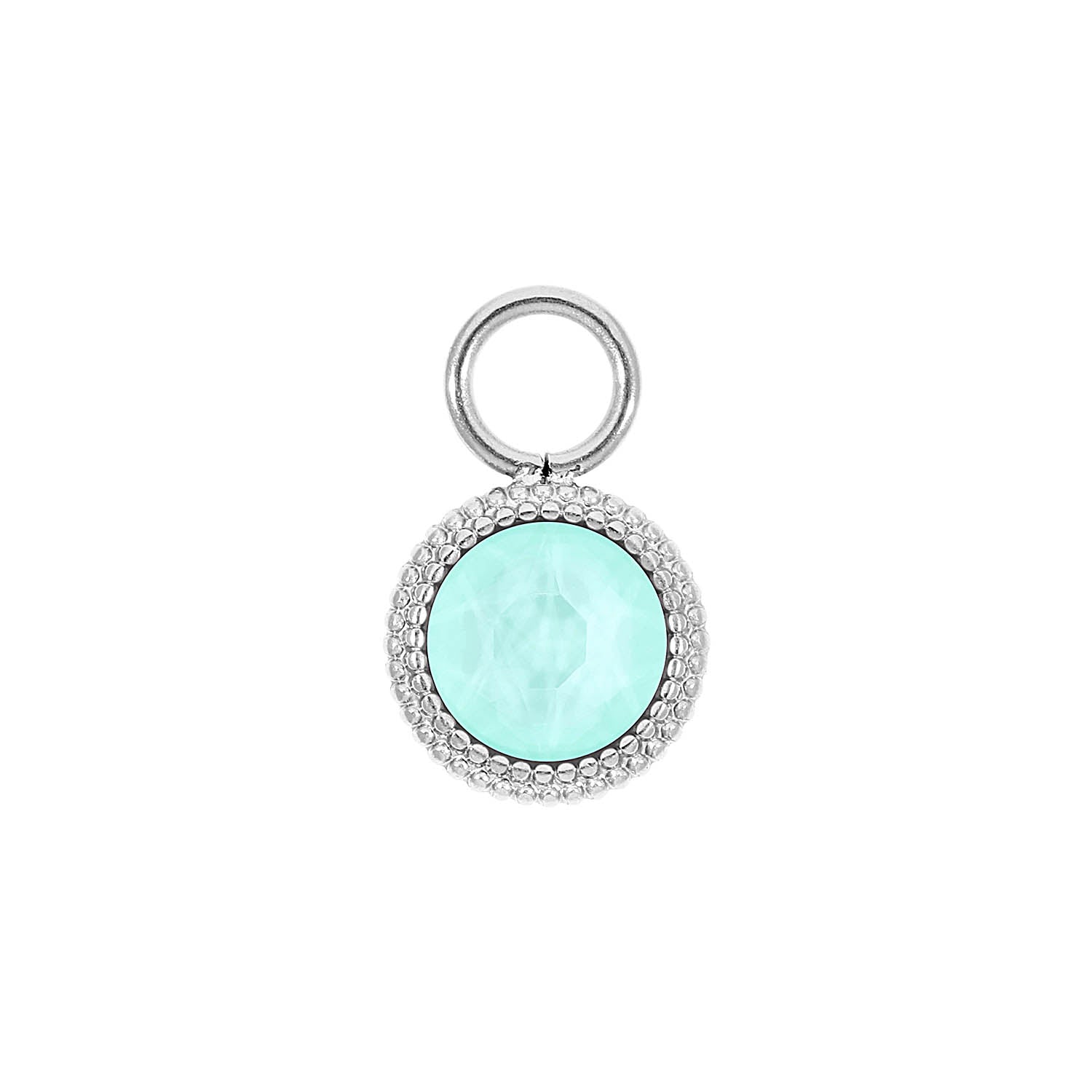 Fabero Flat Charm 10 mm - Silber crystal soft mint ignite