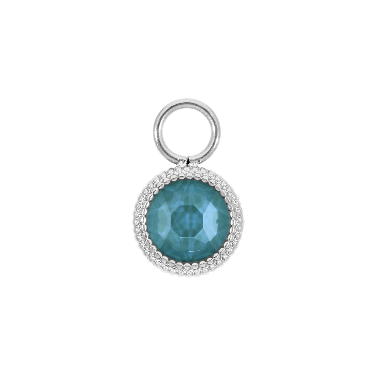 Fabero Flat Charm 10 mm - Silber Crystal Pine Green Ignite
