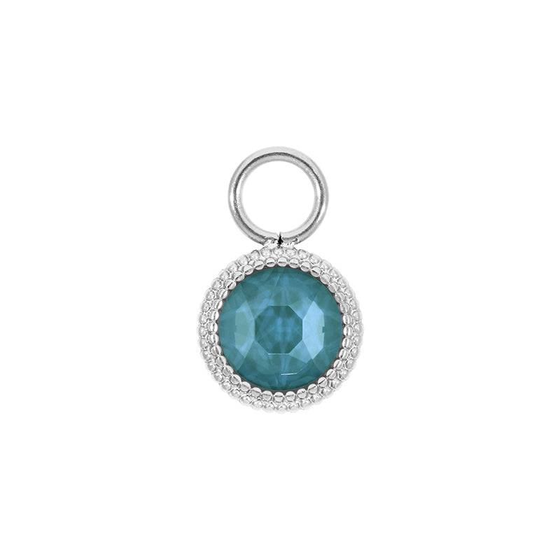 Fabero Flat Charm 10 mm - Silber Crystal Pine Green Ignite