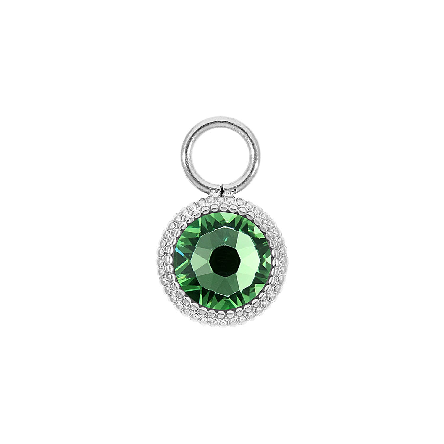 Fabero Flat Charm 10 mm - Silber peridot