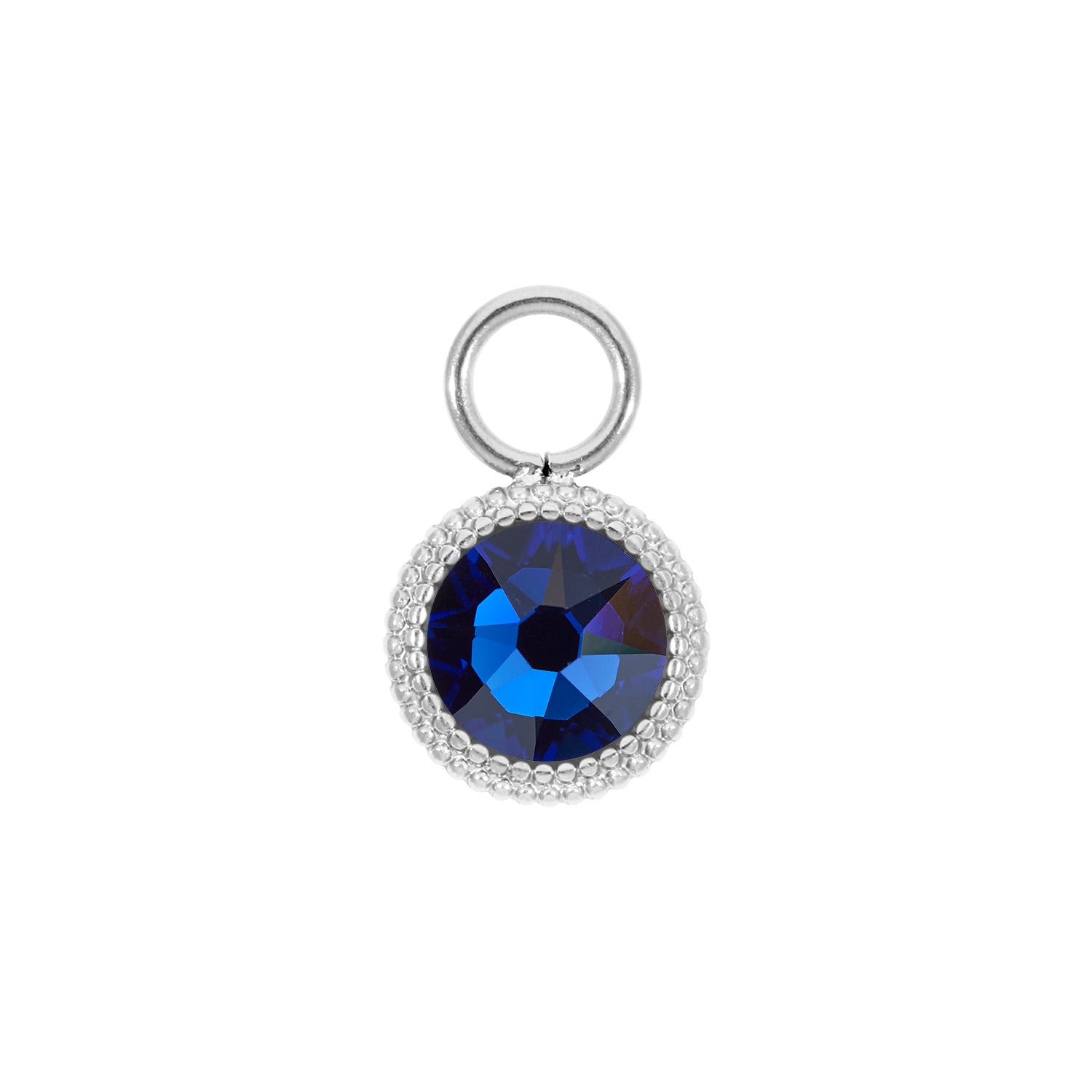 Fabero Flat Charm 10 mm - Silber ReCreated Dark Sapphire
