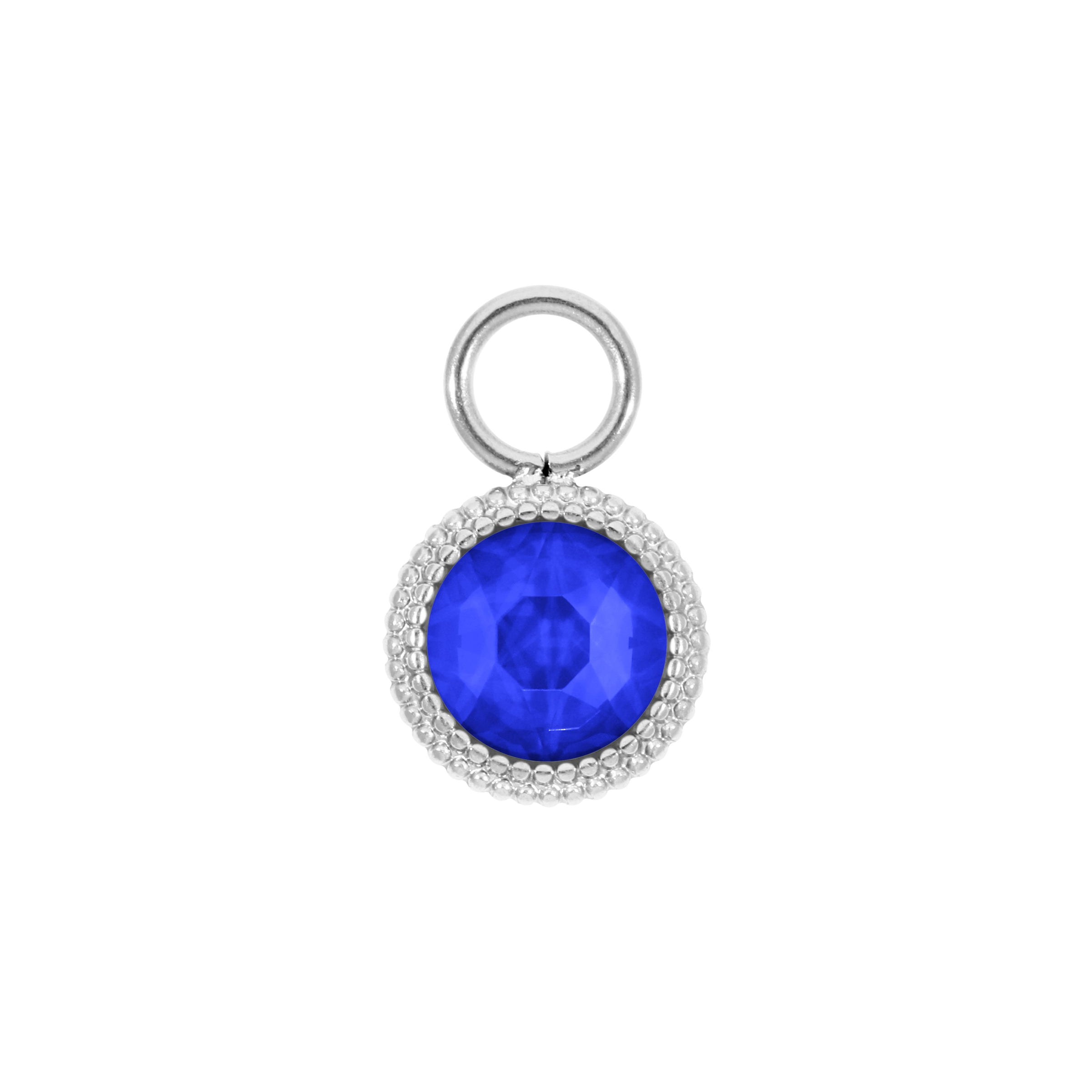 Fabero Flat Charm 10 mm - Silber ReCreated Dark Sapphire