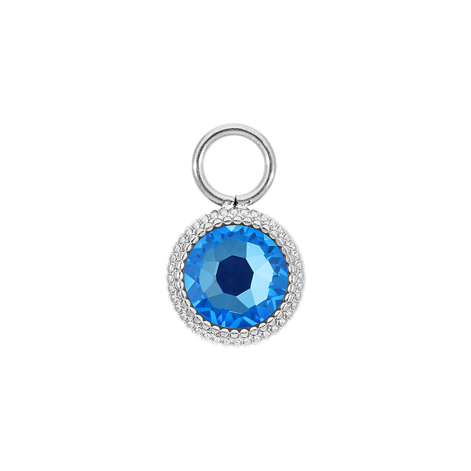 Fabero Flat Charm 10 mm - Silber royal blue delite