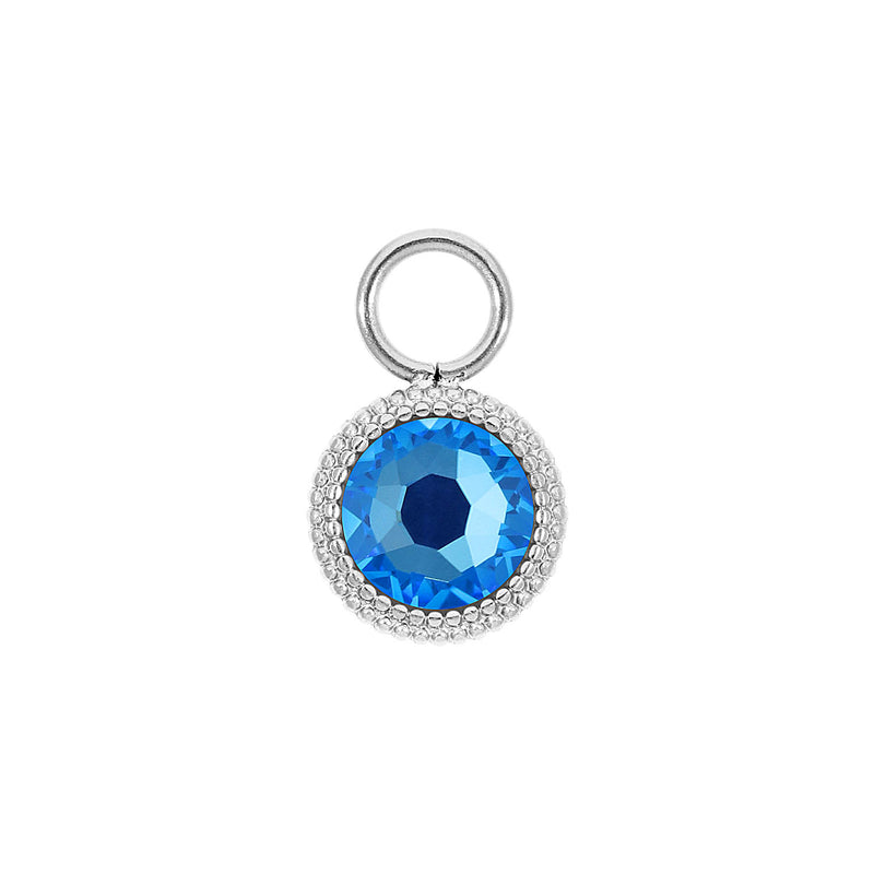 Fabero Flat Charm 10 mm - Silber royal blue delite