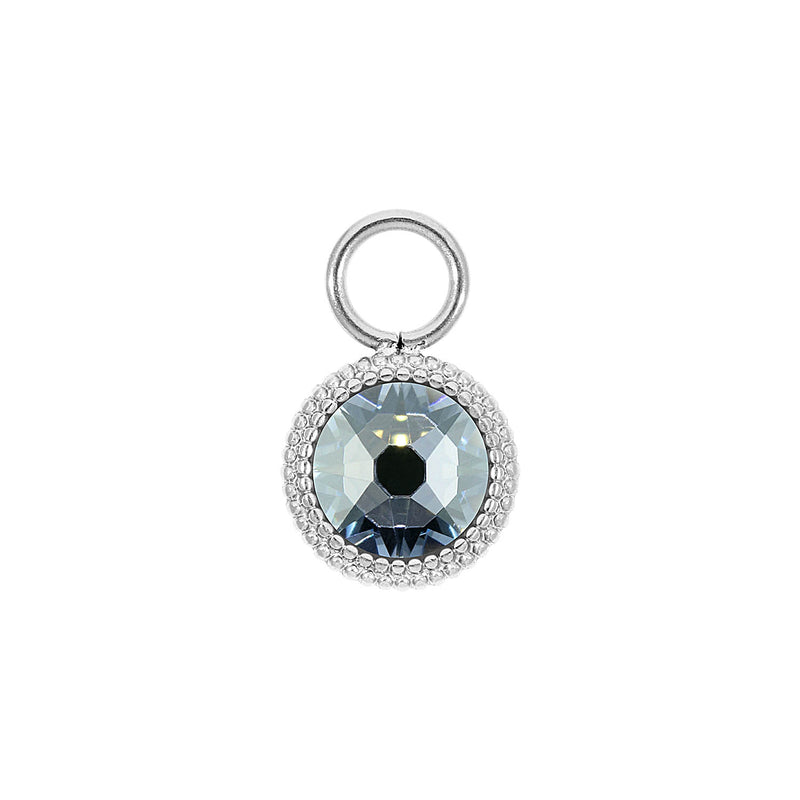 Fabero Flat Charm 10 mm - Silber blue shade
