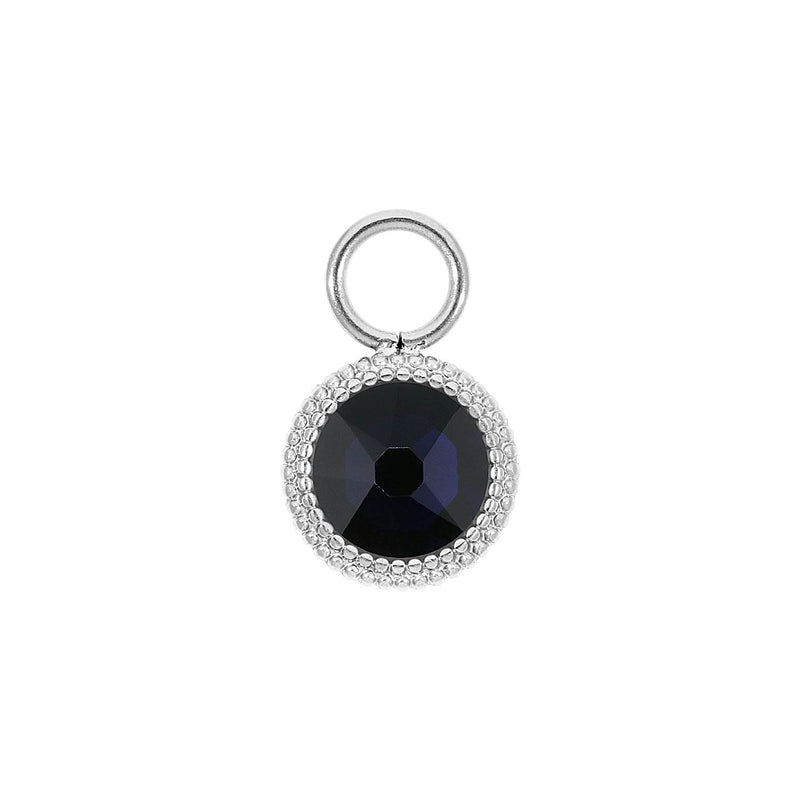 Fabero Flat Charm 10 mm - Silber Dark Indigo