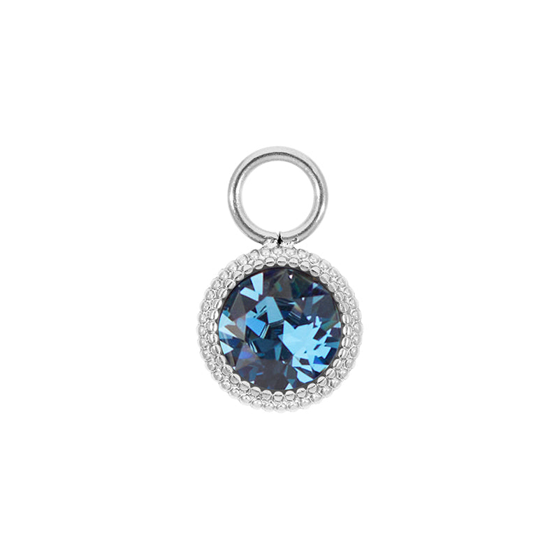 Fabero Flat Charm 10 mm - Silber Denim Blue