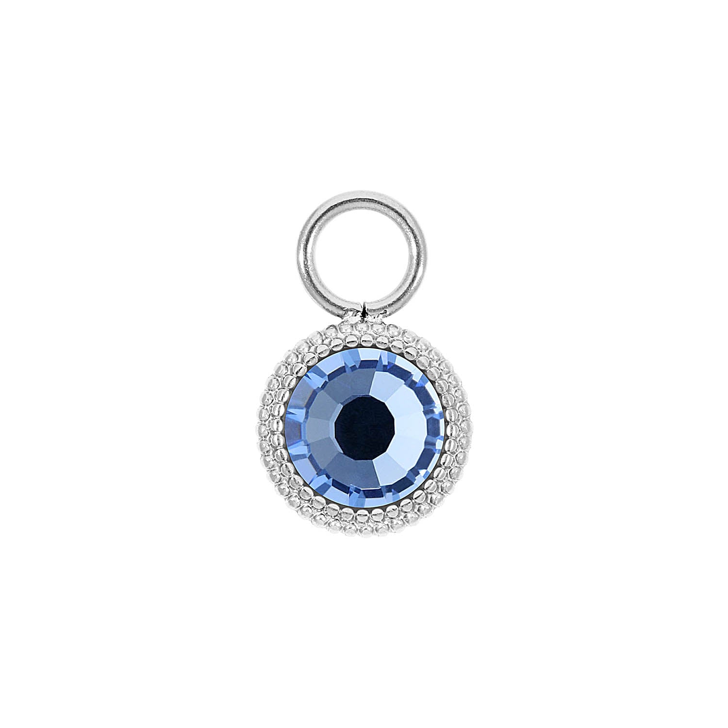 Fabero Flat Charm 10 mm - Silber light sapphire