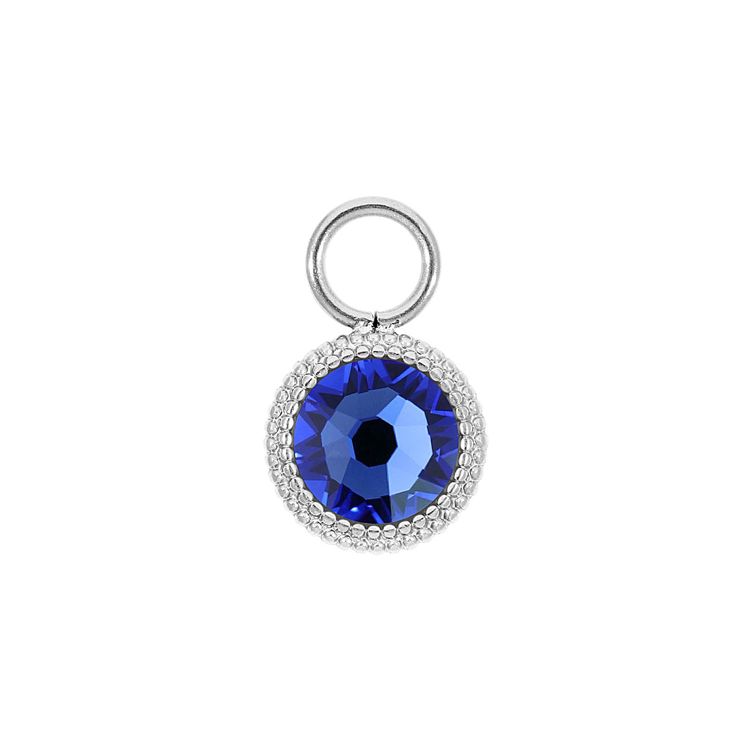 Fabero Flat Charm 10 mm - Silber sapphire