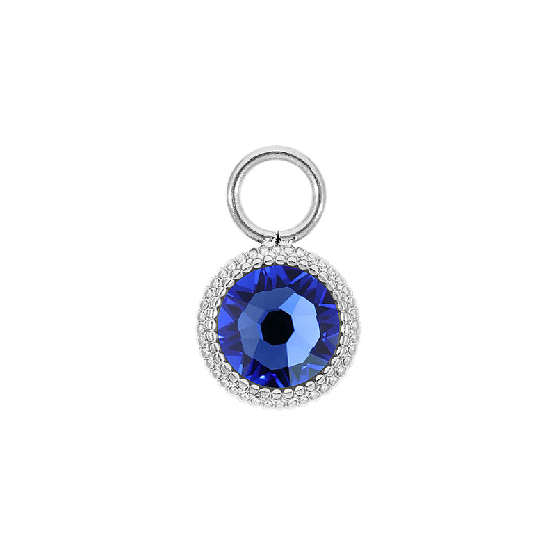 Fabero Flat Charm 10 mm - Silber sapphire