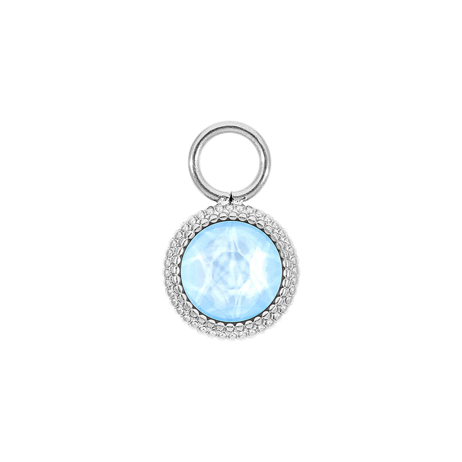 Fabero Flat Charm 10 mm - Silber crystal sky ignite