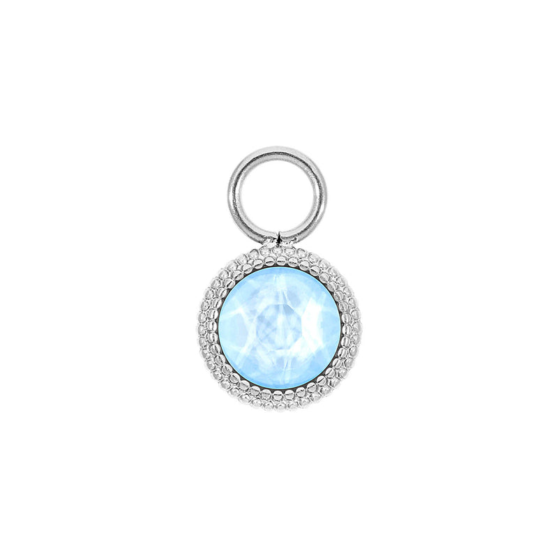 Fabero Flat Charm 10 mm - Silber crystal sky ignite