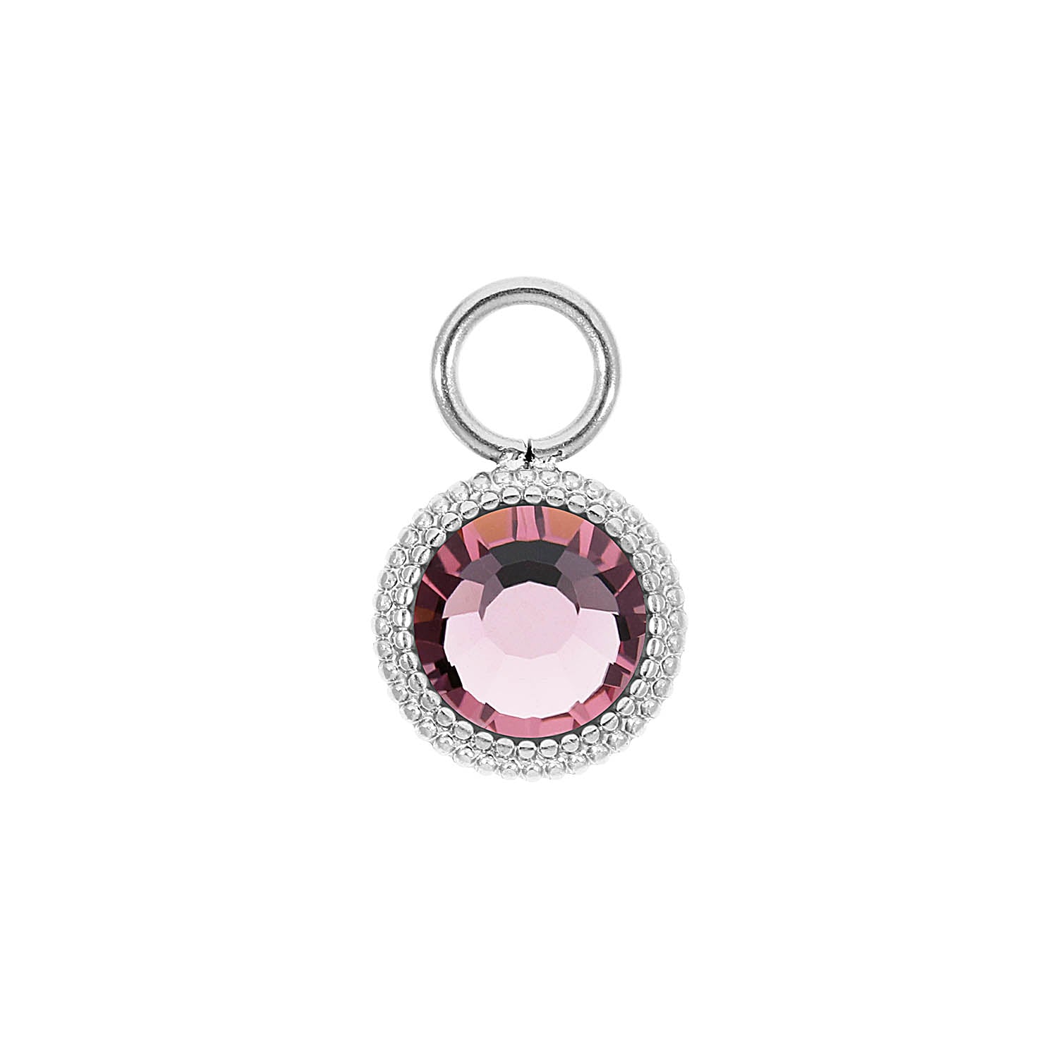 Fabero Flat Charm 10 mm - Silber light amethyst